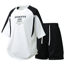 夏季新款运动套装男宽松体考锻炼短袖T恤跑步健身服透气两件套