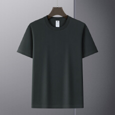 批发夏季纯色重磅纯棉小落肩男女款休闲舒适透气宽松纯色短袖T恤