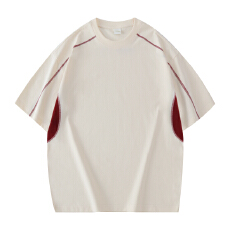 批发高品质男士潮牌7A级抗菌拼色260凉感舒适透气休闲宽松短袖T恤·