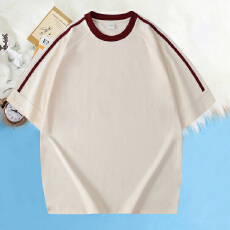 批发高品质男士潮牌7A级抗菌拼色260索罗拉凉感舒适透气休闲宽松短袖T