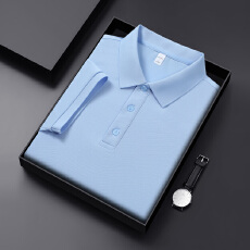 批发高品质纯色纯棉轻奢香氛凉感不起球舒适透气职业装polo衫翻领短袖