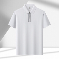 批发高品质桑蚕丝冰原六维云心珠10A级抗菌冰感吸湿排汗<b class='q'>商务</b>polo短袖