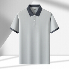 高品质桑蚕丝冰原六维云心珠10A级抗菌冰感吸湿排汗商务polo短袖