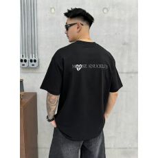 高品质弹力冰蚕丝亲肤青少年潮版印花t罗马丝光棉潮牌休闲宽松T恤