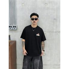 高品质弹力棉亲肤透气青少年潮版印花t罗马丝光棉潮牌休闲宽松T恤