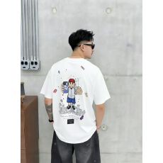 批发高品质弹力棉亲肤透气青少年潮版印花<b class='q'>t</b>罗马丝光棉潮牌休闲宽松<b class='q'>T</b><b class='q'>恤</b>