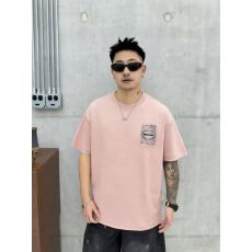 棉亲肤透气青少年潮版双面印花t罗马丝光棉潮牌休闲宽松T恤