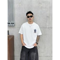 批发高品质棉亲肤透气青少年潮版双面印花t罗马丝光棉潮牌休闲宽松T恤