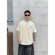 批发高品质棉亲肤透气青少年潮版双面印花t罗马丝光棉潮牌休闲宽松T恤