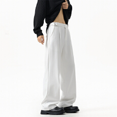 批发爆款卡扣小西裤春季新款西装裤男百搭直筒宽松显瘦<b class='q'>时尚</b>拖地休闲裤