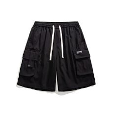 新款夏季男装男机能裤宽松直筒港风沙滩裤日系运动裤