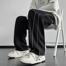 高品质棉卫裤新款春秋宽松男裤直筒阔腿休闲拖地裤子长裤运动裤