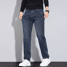 批发高品质实拍新款弹力春夏男士亲肤柔软透气百搭休闲直筒牛仔长裤