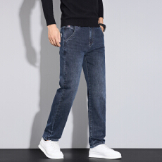 批发高品质实拍新款弹力春夏男士亲肤柔软透气百搭<b class='q'>休闲</b>直筒牛仔<b class='q'>长裤</b>