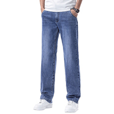 批发高品质实拍新款弹力春夏男士亲肤柔软透气百搭休闲直筒牛仔长裤