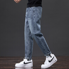 批发高品质实拍新款弹力春夏男士亲肤柔软透气百搭休闲直筒牛仔长裤