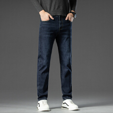 批发高品质实拍新款弹力春夏男士亲肤柔软透气百搭休闲直筒牛仔长裤