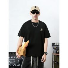批发高品质棉亲肤透气青少年潮版双面印花罗马丝光棉潮牌<b class='q'>休闲</b>宽松T恤