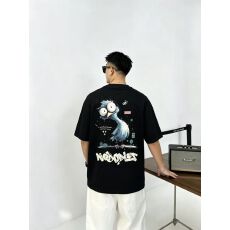 批发高品质棉亲肤透气青少年潮版双面印花罗马丝光棉潮牌<b class='q'>休闲</b>宽松T恤