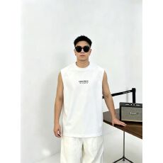 批发高品质棉亲肤透气青少年潮版双面印花罗马丝光棉潮牌休闲宽松背心