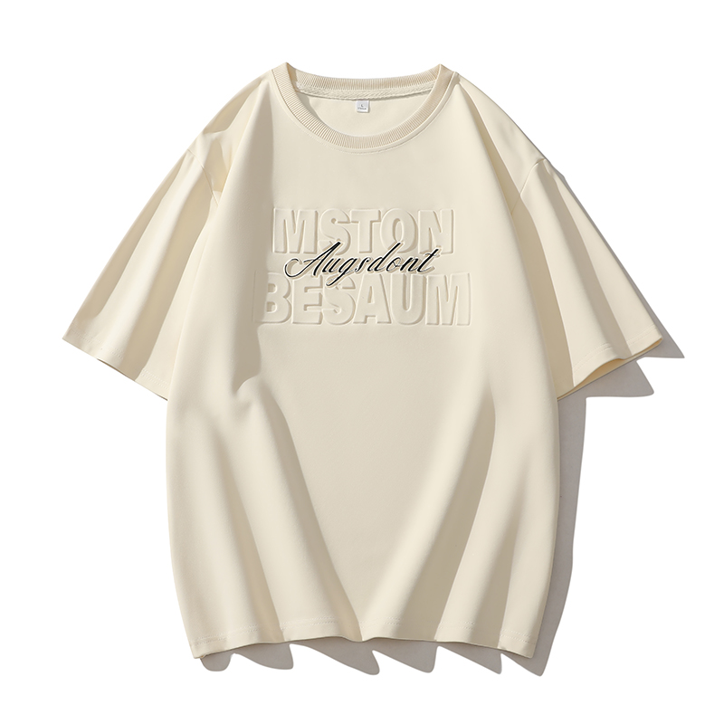 여름 남성 조수 브랜드 빅 사이즈 강철 인쇄 단색 라운드 넥 티셔츠 트렌드 캐주얼 다용도 반팔 티셔츠