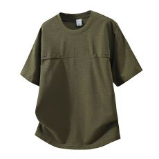 批发潮牌短袖男夏季宽松黑色大码半袖竹节棉薄款圆领<b class='q'>休闲</b>t恤短袖