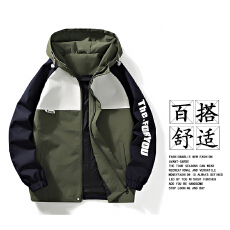批发<b class='q'>新款</b><b class='q'>夹克</b>连帽秋季<b class='q'>新款</b>男青少年港风休闲新潮时尚插色工装<b class='q'>夹克</b>外套