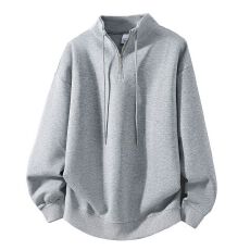 批发新款棉质休闲立领半拉链<b class='q'>卫衣</b>秋季美式潮牌宽松套头长袖外套