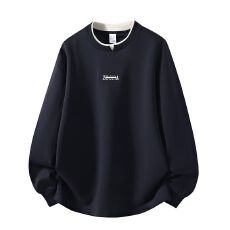 批发新款秋季棉质美式圆领<b class='q'>卫衣</b>宽松套头情侣款长袖高级感休闲打底<b class='q'>卫衣</b>