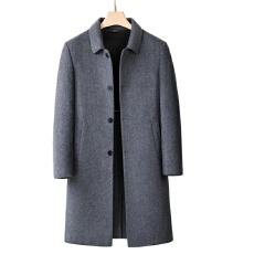 批发高品质绵羊毛呢大衣男士翻领<b class='q'>商务</b><b class='q'>休闲</b>双面呢绵羊羊毛长外套