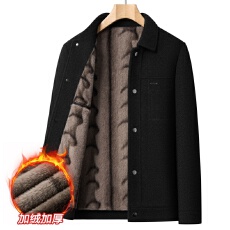 批发冬季新款高品质+毛绒内胆+加绒加厚+翻领保暖毛呢<b class='q'>休闲</b>外套
