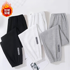孕妇大码打底裤小个子外穿卫裤冬季加绒加厚宽松休闲束脚运动裤