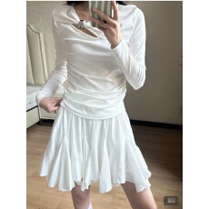 批发pusumede 白色a字蓬蓬裙<b class='q'>半身</b>裙女减龄高腰显瘦设计感不规则<b class='q'>短裙</b>子