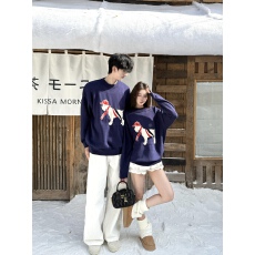 批发实拍情侣装秋冬卡通小狗 圆领套头毛衣长袖毛衣635#