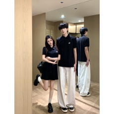 批发实拍<b class='q'>情侣装</b>夏季polo领短袖T恤学院风高级感短款一裙一衣8135短款