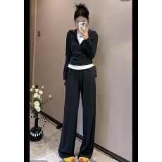 批发杨二迪专属25-32款秋冬新款时尚半拉链套装显瘦时尚裤子两件套