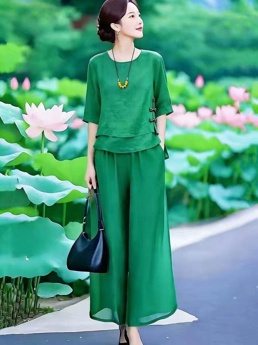 패션 페이크 레이어드 맨위 허리밴드 바지 세트 여름 새로운