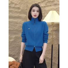 批发双拉链高领长袖针织衫女2025新款春秋毛衣<b class='q'>开衫</b>超好看上衣