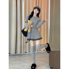 批发学院风韩系穿搭一整<b class='q'>套装</b>女秋冬减龄长袖针织开衫百褶半身裙两件套