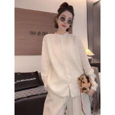 批发法式木耳边立领绣花衬衫女2025新款冬季设计感小众衬衣超好看上衣