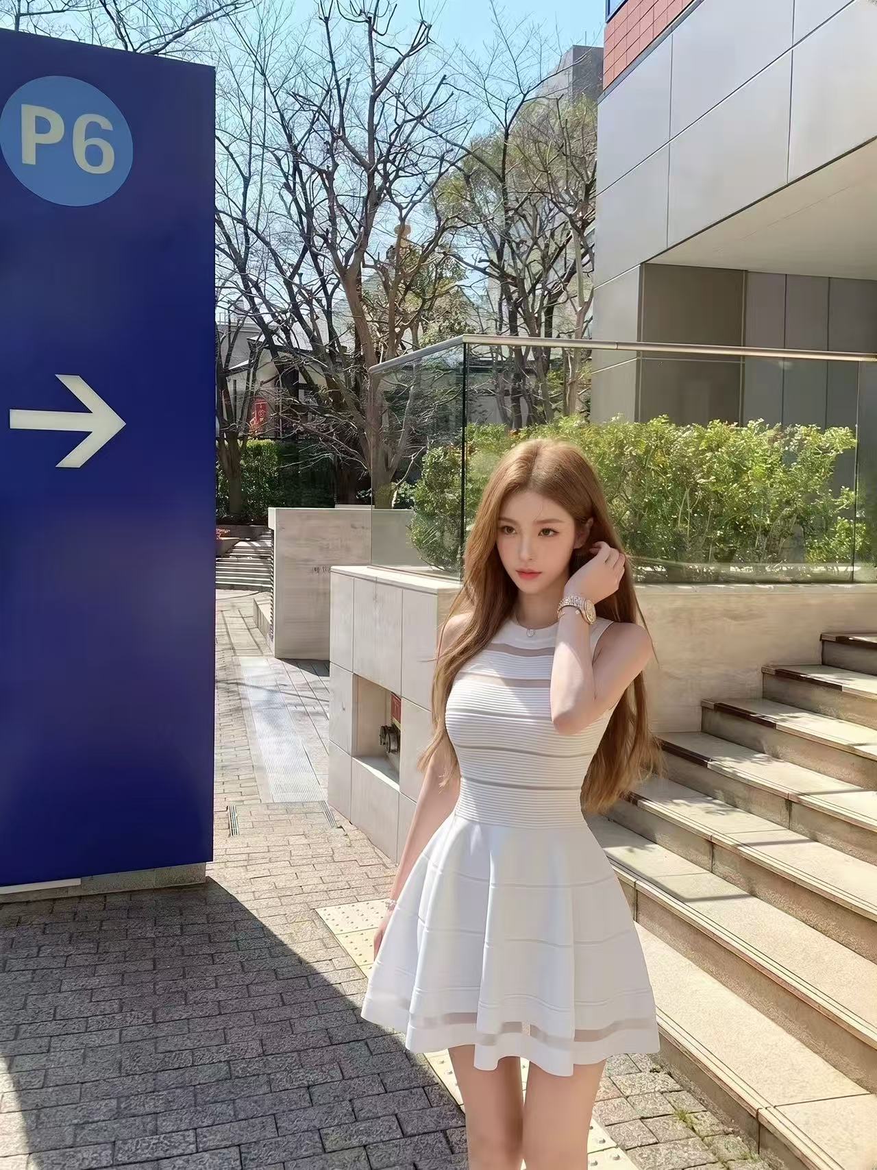 명문 여성 품격 바람 망사 패치워크 니트 여성 드레스 여름 작은 키 몸매 가꾸기 슬림해 보이는 섹시함 홀로우 아웃 미니 스커트