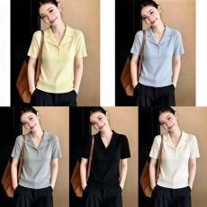 批发夏季新款法式<b class='q'>西装</b>翻领POLO针织短袖纯色<b class='q'>修身</b>显瘦休闲女气质感上衣