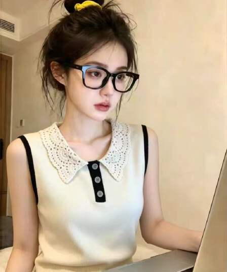 보존 섹션 추천 한 부서 자수 홀로우 아웃 민소매 니트 조끼 여성 여름 새로운 부드러운 바람 다용도 맨위