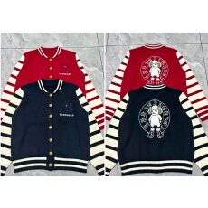 批发<b class='q'>韩版</b>撞色条纹棒球服女的设计感开衫外套学院风毛衣秋装