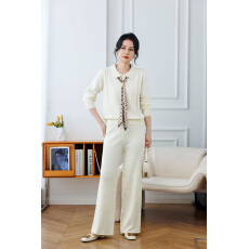 批发26新品POLO领丝巾装饰针织衫女宽松显瘦<b class='q'>大码</b>百搭上衣秋冬韩版套装