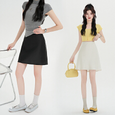 批发实拍米白色优雅缎面醋酸<b class='q'>半身裙</b>小个子女2026春夏季<b class='q'>新款</b>高级感裙子