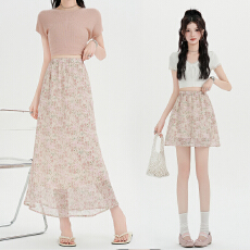 批发实拍2026夏季新款法式复古碎花半身裙雪纺清新百搭显瘦a字<b class='q'>包臀</b>裙