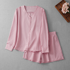 批发3920度假风棉麻衬衫套装女夏季老钱松弛慵懒宽松防晒衣短裤两件套