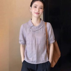 批发2026夏超火减龄上衣女显白时尚气质精致老钱风小众高端女装