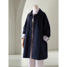批发4021中长款风衣<b class='q'>外套</b>女2026年秋季新款巨好看薄款韩系宽松加厚风衣
